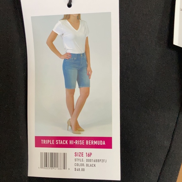 Faith Jeans high rise Bermuda jean denim short bling button 16 P - Picture 5 of 16